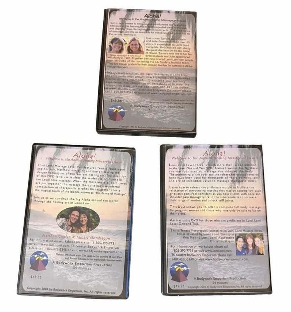 Hawaiian Lomi Lomi Massage DVD Set Level One Two Three 3-Disc Lot